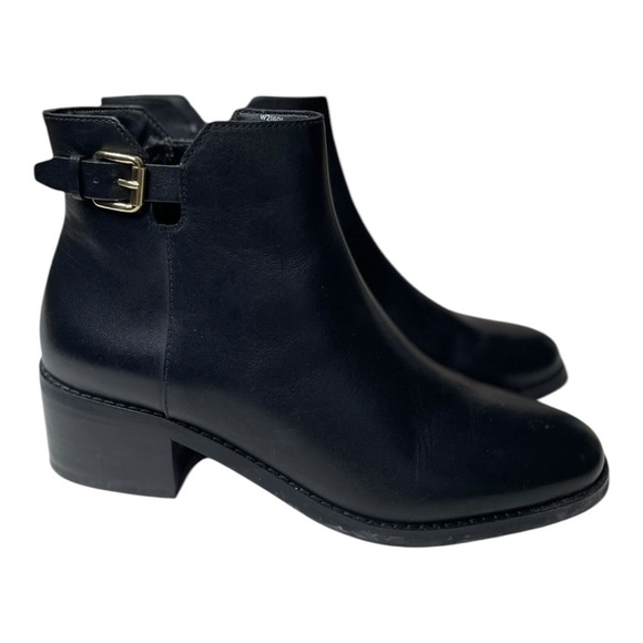 Cole Haan Women’s Haidyn  Black Leather Buckle Booties - Picture 1 of 11